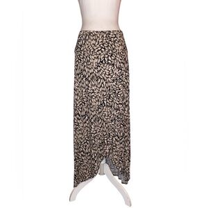 Lascana Maxi High-Low Wrap Style Skirt in Black and Cream Size 38
